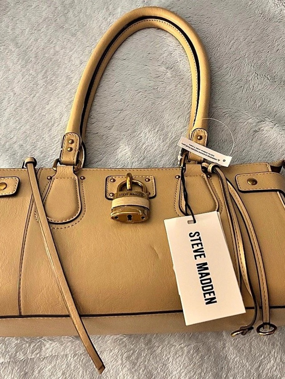 Steve Madden Classic Beige Satchel Tan NWT